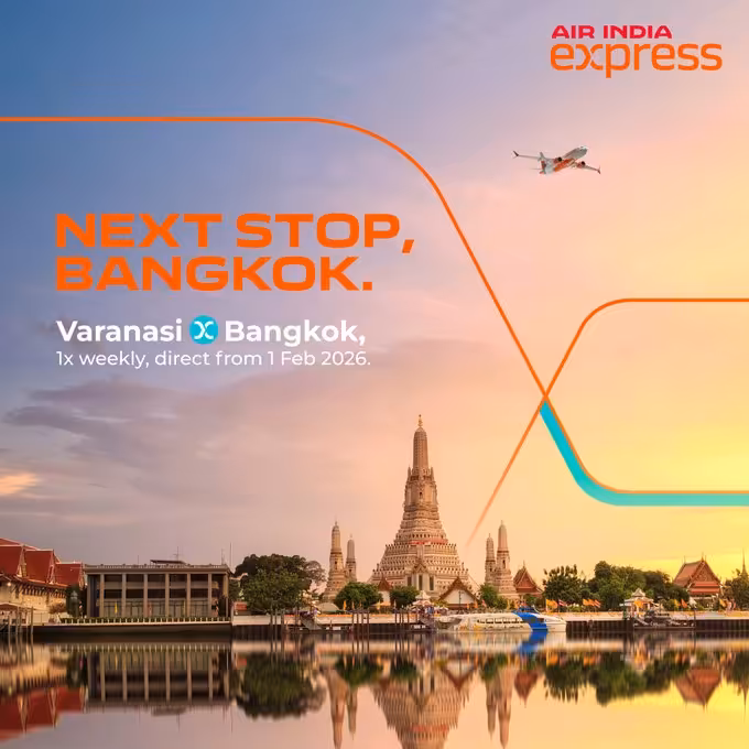 Air India Express between Varanasi and Bangkok