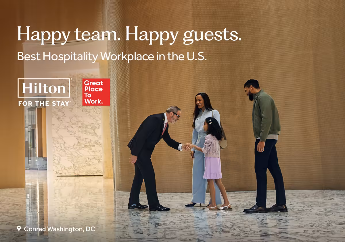 Hilton Named Top Hospitality Company to Work