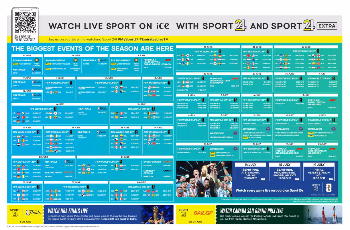 Emirates screens FIFA World Cup 26