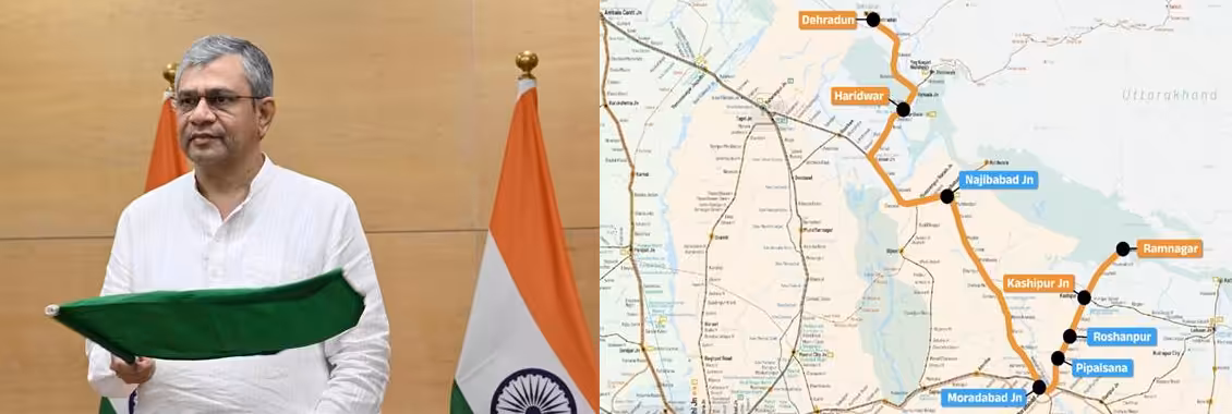 Railway Minister Shri Ashwini Vaishnaw Flags Off Ramnagar-Dehradun Express