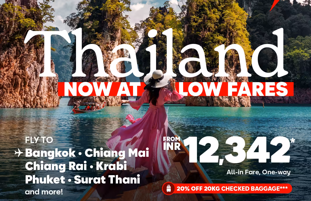 AirAsia Sale: Fly direct from Chennai and Bengaluru to Thailand with fares from INR.12,342 all-in one way