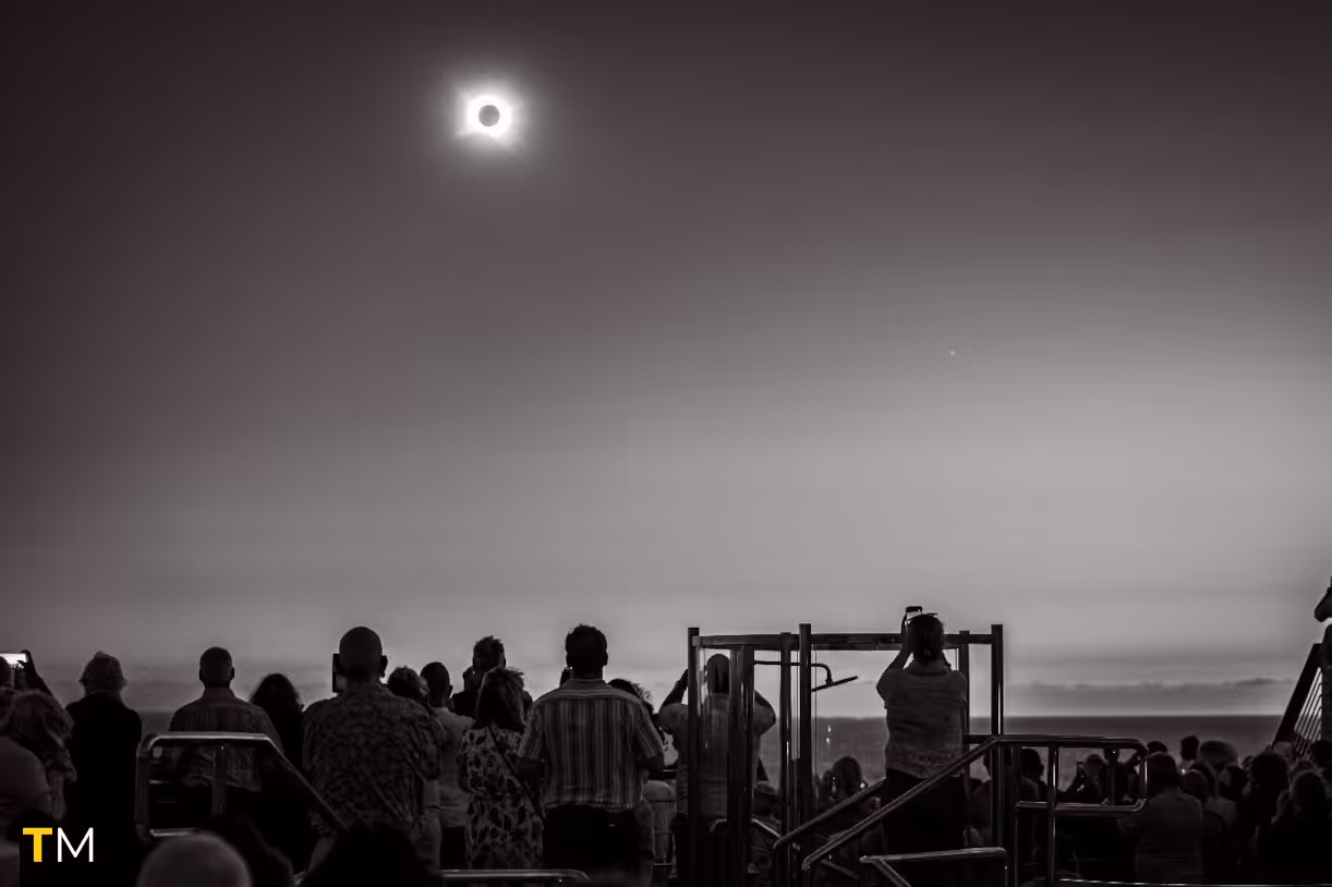 Guests aboard Cunard's Queen Anne witness the 2026 total solar eclipse from north-west Spain