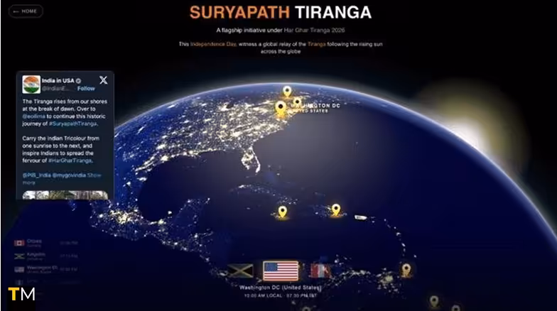 Suryapath Tiranga: India’s Tricolour Completes a Historic Global Relay Across Continents, Following the Path of the Rising Sun