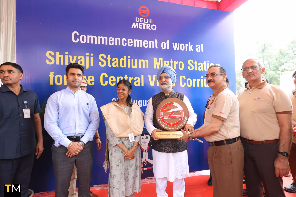 Delhi Metro commences construction work at Shivaji Stadium Metro Station for Central Vista Corridor