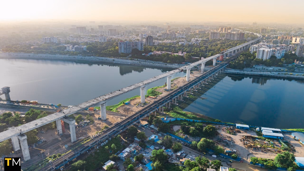 Bullet Train Bridge over Sabarmati River is completed for Mumbai-Ahmedabad Bullet Train Project